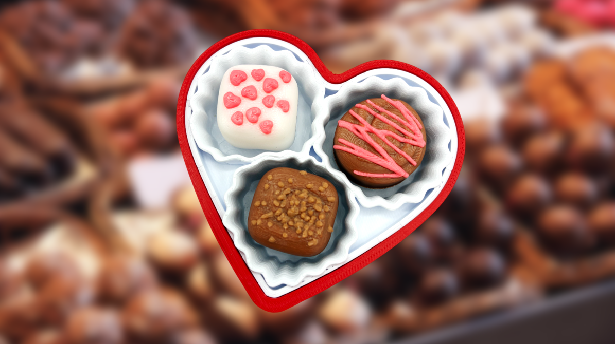 Valentine's Day Heart-Shaped Chocolate Box Fidget Clicker