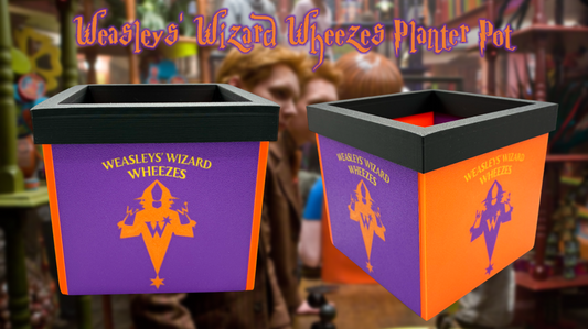 Weasley Wizard Wheezes Planter Pot with Drainage Hole 3D Printed