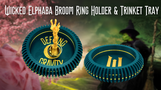 Wicked Elphaba Broom Ring Holder Jewelry Dish & Trinket Tray 3D Printed