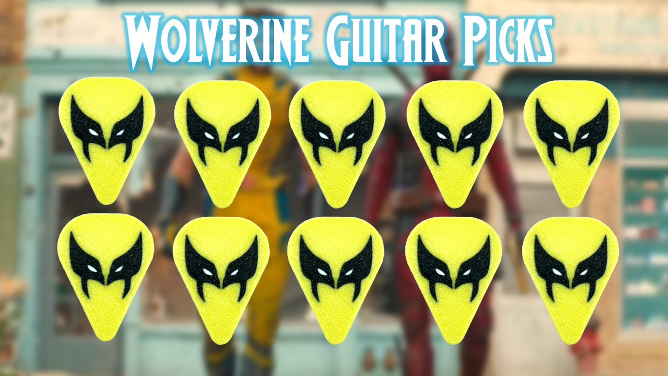 Wolverine Marvel Logo Guitar Picks 10 Pack (Various Thickness Options Available)